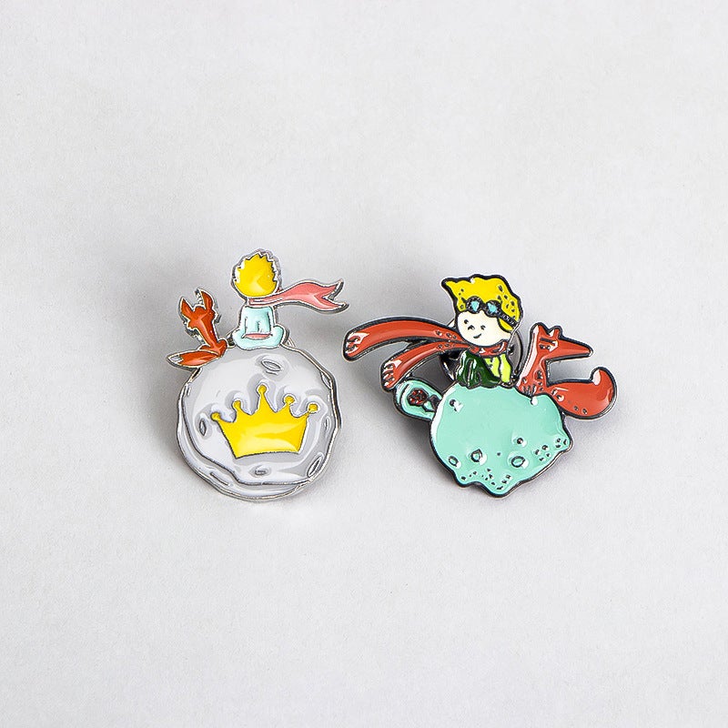 Little Prince Story Brooch Fox Badge Rose Planet Decoration Universe Children Gift Couple - Image 4
