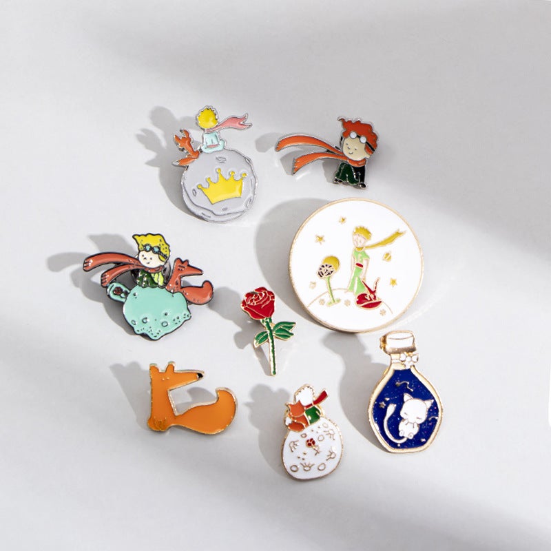 Little Prince Story Brooch Fox Badge Rose Planet Decoration Universe Children Gift Couple - Image 2