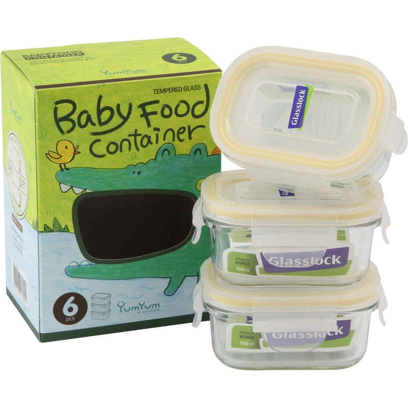 Glasslock 6-Piece Rectangle Baby Box Set, Mini (3 count)