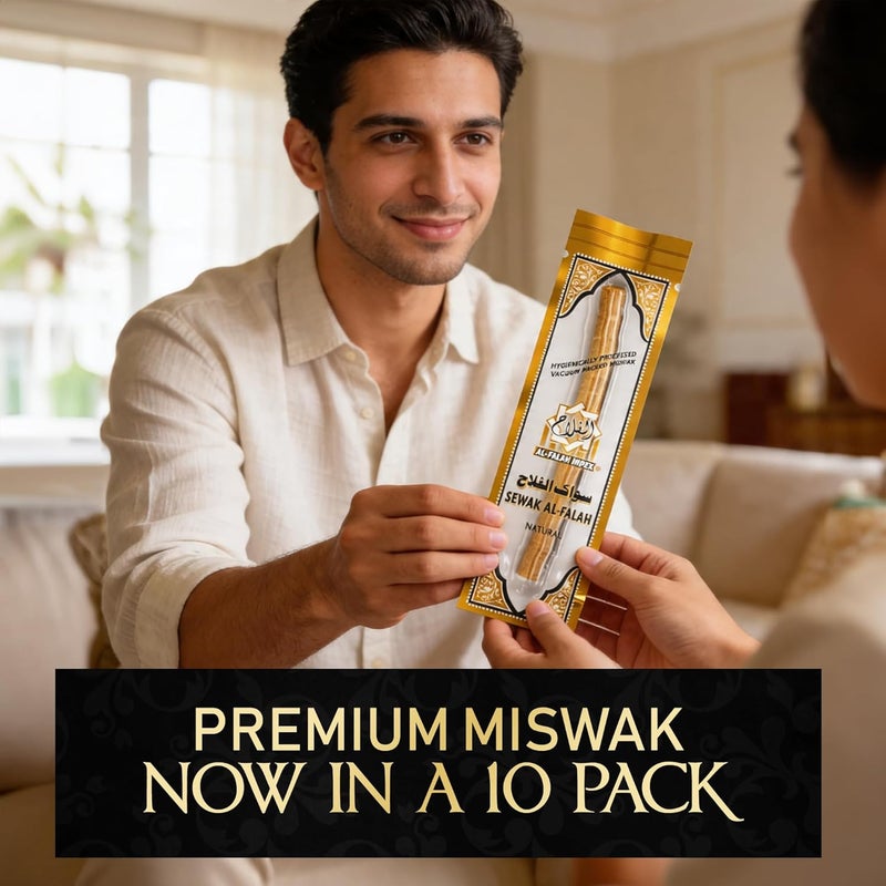 Al Falah Miswak Traditional Natural Manual Toothbrush (10 Pieces) - Image 3