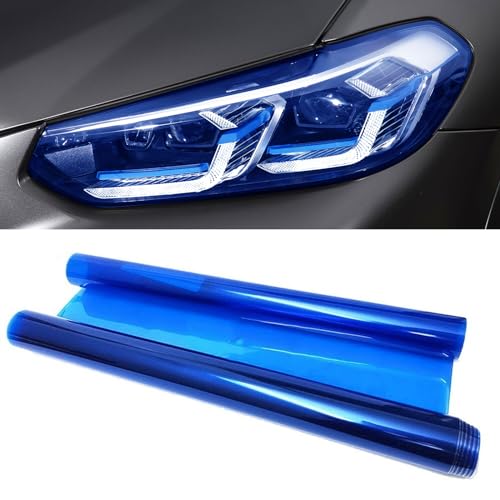 Hirificing Tint Film for Taillight Headlight Fog Light 1248 Inches Vinyl SelfAdhesive Car Tail Light Tape Brake Light Headlight Cover Protection Film Color Shiny Chameleon Sticker Dark Blue - Image 1