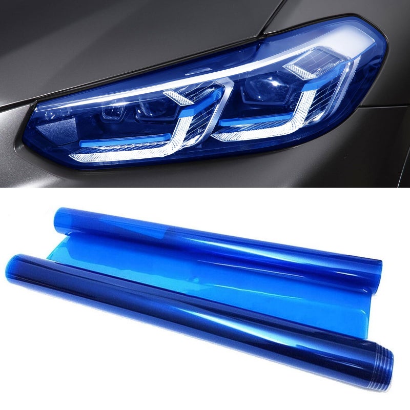 Hirificing Tint Film for Taillight Headlight Fog Light 1248 Inches Vinyl SelfAdhesive Car Tail Light Tape Brake Light Headlight Cover Protection Film Color Shiny Chameleon Sticker Dark Blue - Image 3