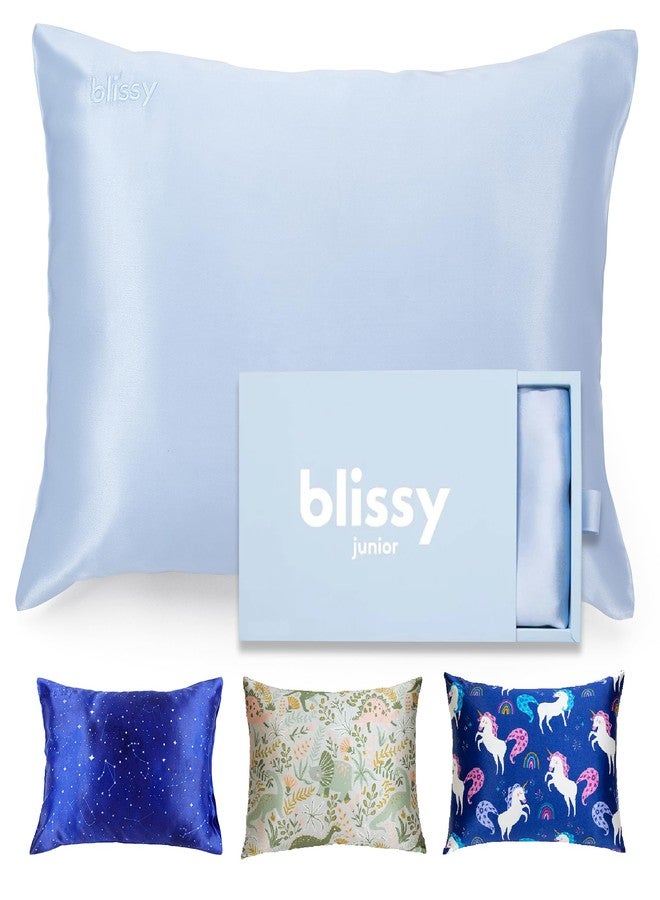 Blissy Toddler Silk Pillowcase - 100% Pure Mulberry Silk - 22 Momme 6A High-Grade Fibers - Soft and Gentle Silk Pillowcase for Kids Hair and Skin (Toddler 13 x 18 in, Baby Blue) - Image 1