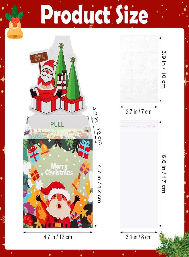 redriver Christmas Money Box Gift Boxes for Cash Gift Pull, 4 Pack Surprise Merry Christmas Box, Xmas Money Holders with Pull Out Card DIY Set for Kids Adults Xmas Party Supplies Gifts Decorations - Image 2