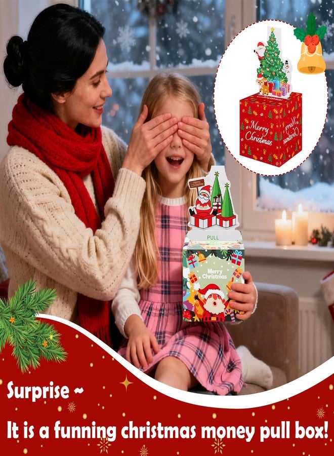 redriver Christmas Money Box Gift Boxes for Cash Gift Pull, 4 Pack Surprise Merry Christmas Box, Xmas Money Holders with Pull Out Card DIY Set for Kids Adults Xmas Party Supplies Gifts Decorations - Image 4