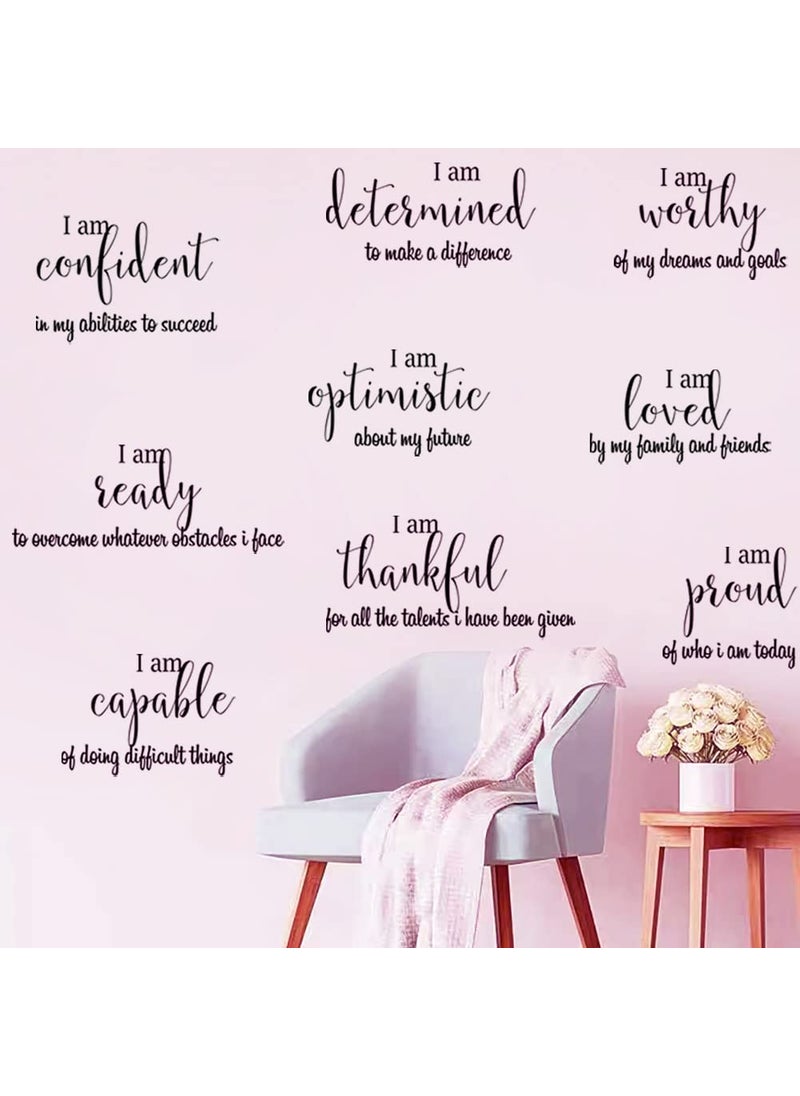 Tuklye 9 Pieces Inspirational Wall Decals Black Motivational Wall Sticker Vinyl Wall Quotes Stickers Wall Art Stickers Peel and Stick Wall Decals for Girl Boy Bedroom Living Room  - Image 5