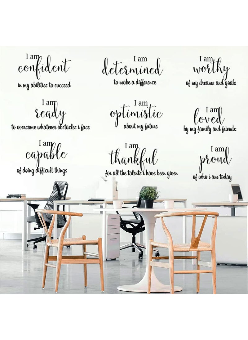Tuklye 9 Pieces Inspirational Wall Decals Black Motivational Wall Sticker Vinyl Wall Quotes Stickers Wall Art Stickers Peel and Stick Wall Decals for Girl Boy Bedroom Living Room  - Image 4