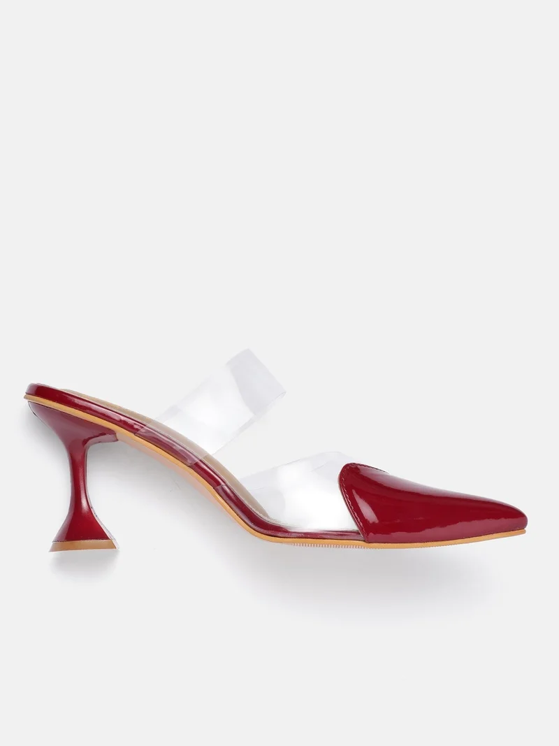 ZORIWORLD Cherry Amor Cherry Red Heart Heels for Women - High Heels, 3 Inch Block Heel for Women | Best Price UAE