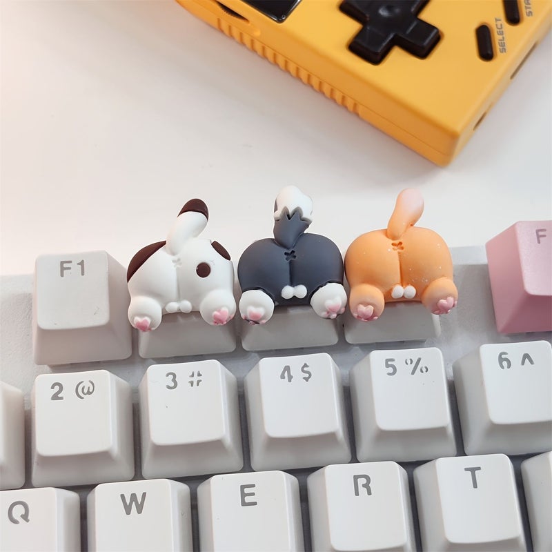 Husky Butt Cat Dog Personality Mechanical Keyboard Keycap One Cute Accessory Decoration - Image 1