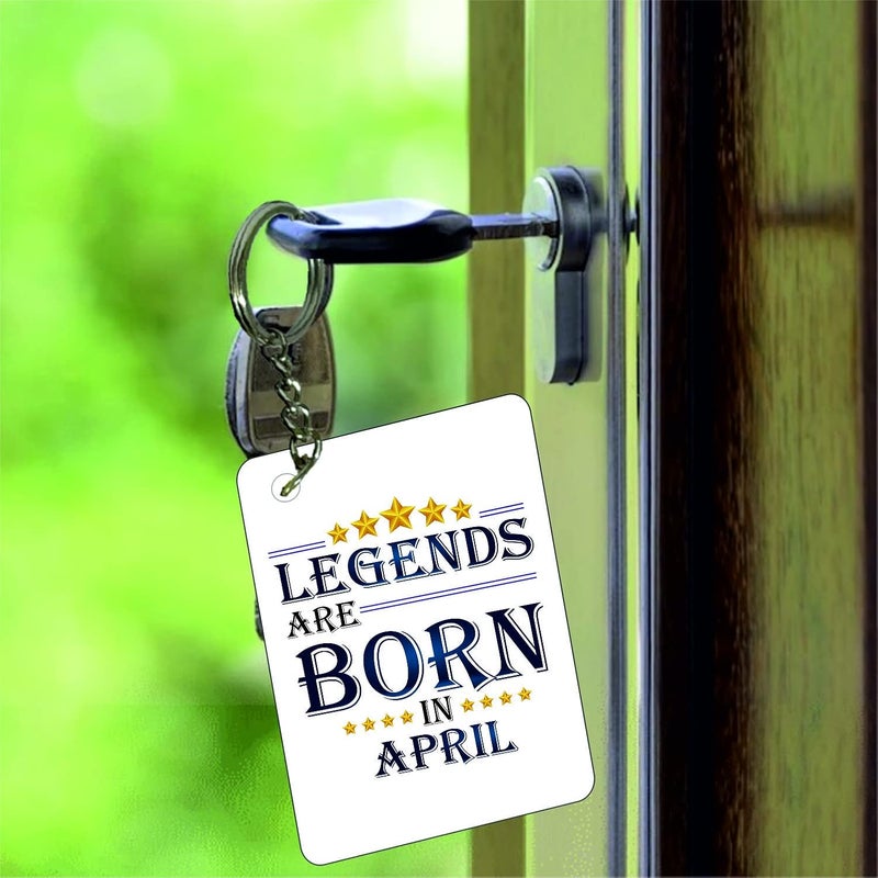 PICRAZEE PICRAZEE Legends are Born in April Happy Birthday Gift Combo Set 1 Printed 12 x 12 Satin Cushion with Filler 1 Coffee Mug 1 Key Ring April CMK - Image 4
