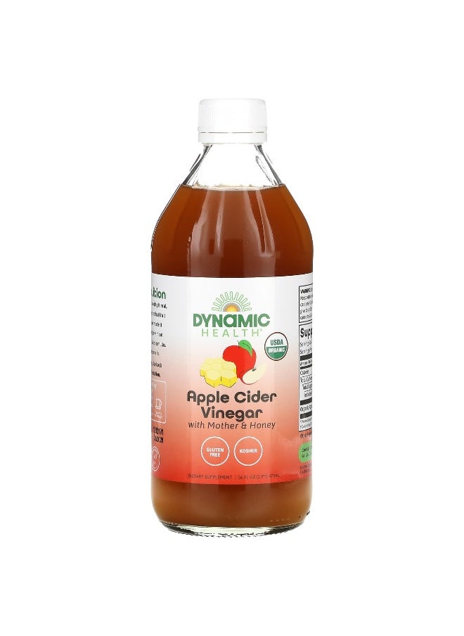 Dynamic Health Dynamic Health, Apple Cider Vinegar with Mother & Honey, 16 fl oz (473 ml)  - Image 1