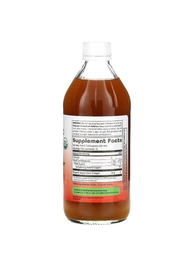 Dynamic Health Dynamic Health, Apple Cider Vinegar with Mother & Honey, 16 fl oz (473 ml)  - Image 2