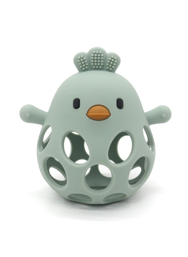 Mini Treasures BPA Free Silicone Baby Chicken Teething Toys| Baby Hand Teether Mitten for Sucking Needs| Baby Chew Toys Hand Pacifier for Soothing Teething Pain Relief - Green 2 - Image 1