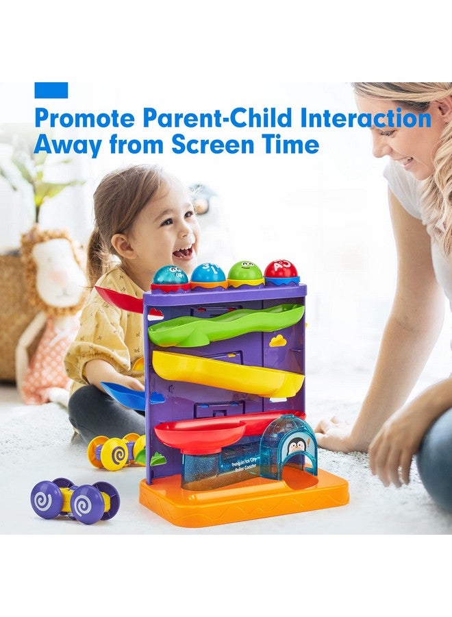 hahaland ألعاب هاهالاند للأطفال بعمر سنة واحدة، لعبة كرات مضغوطة 2 في 1 ومسار سباق سيارات، ألعاب تعليمية مبكرة لتطوير المهارات للأطفال بعمر سنتين، هدايا عيد ميلاد - Image 5