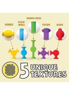 BUNMO Textured Suction Bath Toys 10Pcs ; Connect Build Create ; No Mold Bath Toy ; Hours Of Fun & Creativity ; Stimulating & Addictive Sensory Suction Toy ; No Hole Bath Toy ; Mold Free Bath Toys  - Image 5