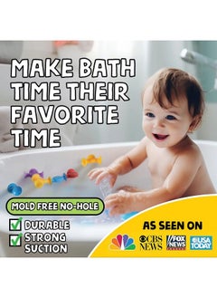 BUNMO Textured Suction Bath Toys 10Pcs ; Connect Build Create ; No Mold Bath Toy ; Hours Of Fun & Creativity ; Stimulating & Addictive Sensory Suction Toy ; No Hole Bath Toy ; Mold Free Bath Toys  - Image 3