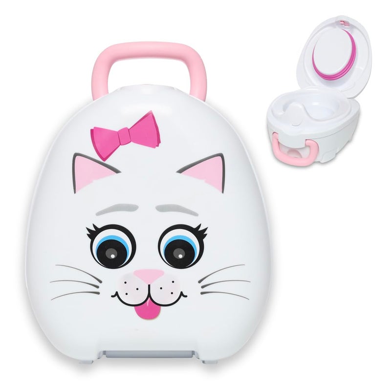 My Carry Potty Cat Travel Potty AwardWinning Portable Toddler Toilet Seat for Kids to Take Everywhere