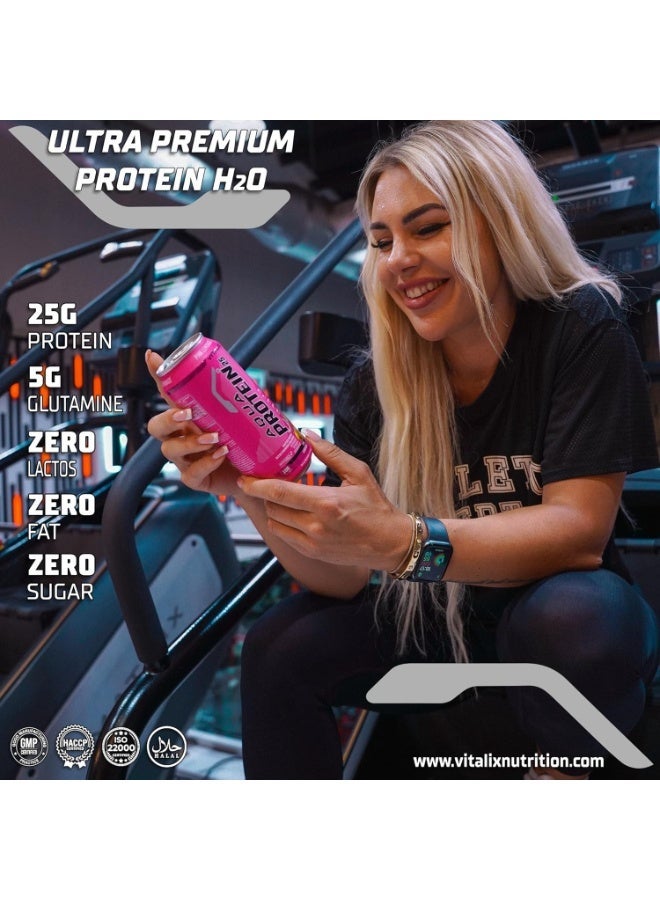 Vitalix Aqua Protein 25 Pink Lemonade 473ml Pack of 12 – Collagen Protein Water with Glutamine & Vitamins, Zero Sugar & Fat - Image 2