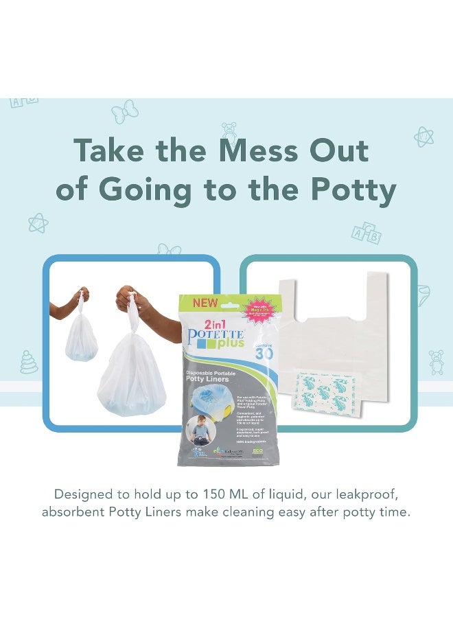 Kalencom Potette Plus Potty Seat Liners - Disposable, Leakproof Liners for Travel Potty Seat - Fragranced to Absorb Odor - 30 Count - Image 4