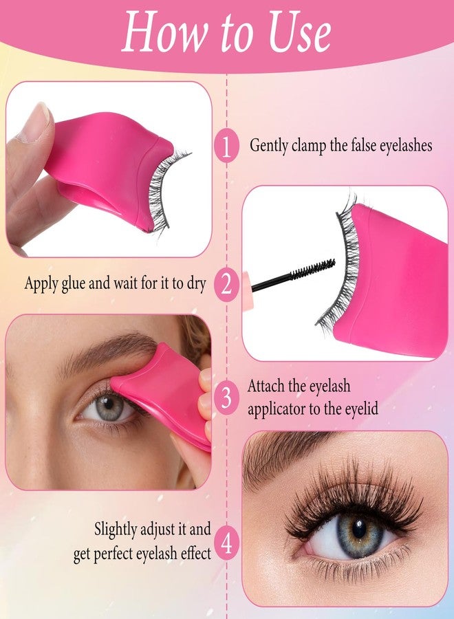 Elegaperma 6 PCS Lash Applicator, Dry-Positioning False Eyelash Applicator, Lash Clamp Tool Kit with Silicone Tips for Easy Fake Eyelashes Application Beginners - Image 4