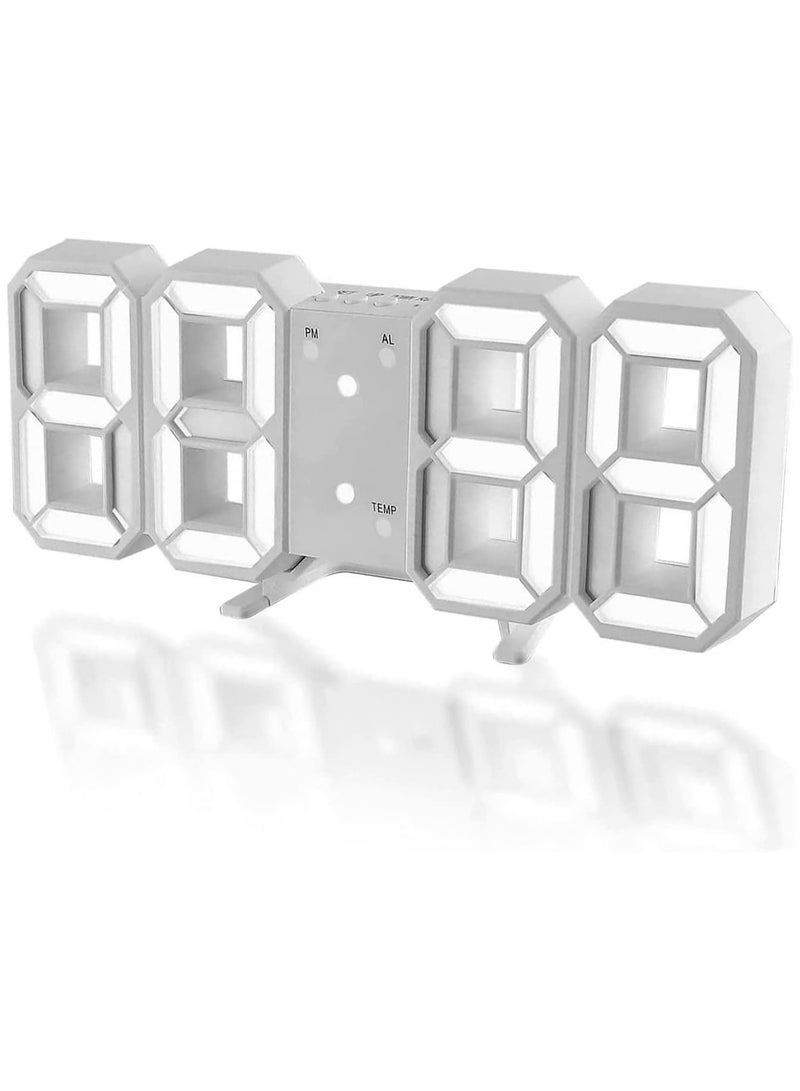 ECVV ساعة منبه LED رقمية ثلاثية الأبعاد من ECVV، ساعات مكتبية، عدد كبير لغرفة النوم وغرفة المعيشة والمنزل والمكتب - وقت/تاريخ 12/24 ساعة، منبه، درجة الحرارة، سطوع الضوء التلقائي، كابل USB - Image 1