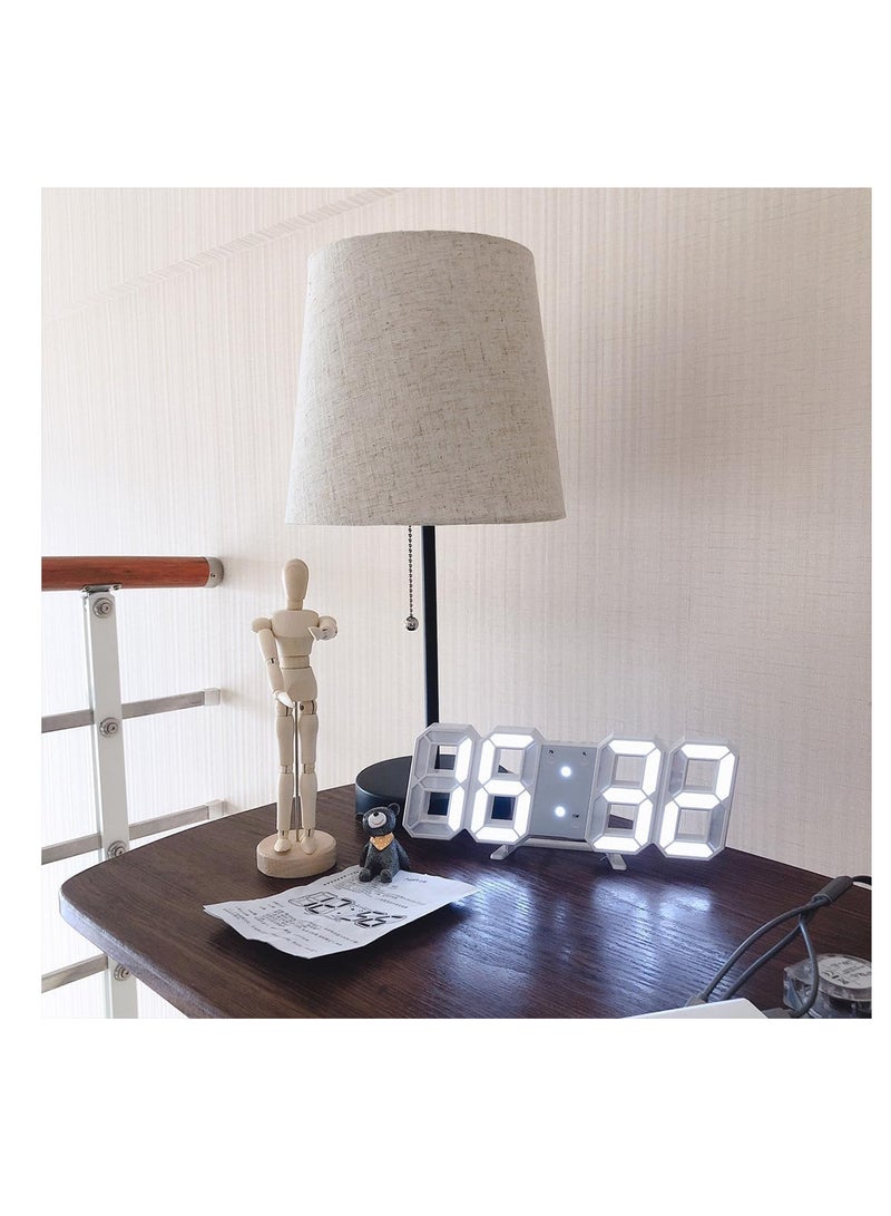 ECVV ساعة منبه LED رقمية ثلاثية الأبعاد من ECVV، ساعات مكتبية، عدد كبير لغرفة النوم وغرفة المعيشة والمنزل والمكتب - وقت/تاريخ 12/24 ساعة، منبه، درجة الحرارة، سطوع الضوء التلقائي، كابل USB - Image 4