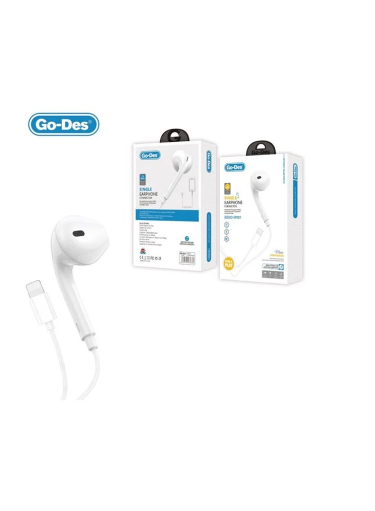 GO-DES Go Des Single Earphone Connector White - Image 2