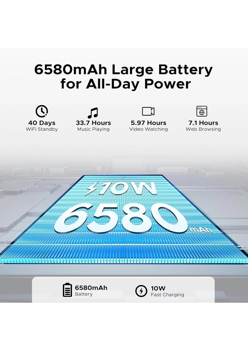 Doogee Tab A9  - WiFi, ROM:(3+9) 12GB, RAM: 64G, "10.1" Inch, HD Display, 6580mAh Battery, Android 15, Black - Image 5