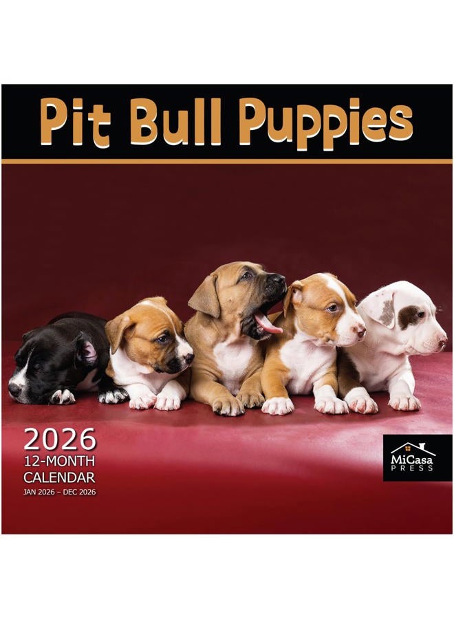 MICASA PRESS MICASA Pit Bull Puppies 2026 Wall Calendar 12 Month | 12" x 24" Open | Thick & Sturdy Paper | Giftable | Calendar 2026 - Image 1