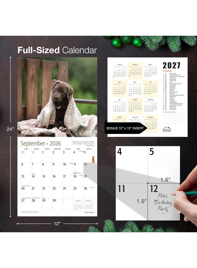 MICASA PRESS MICASA Pit Bull Puppies 2026 Wall Calendar 12 Month | 12" x 24" Open | Thick & Sturdy Paper | Giftable | Calendar 2026 - Image 5