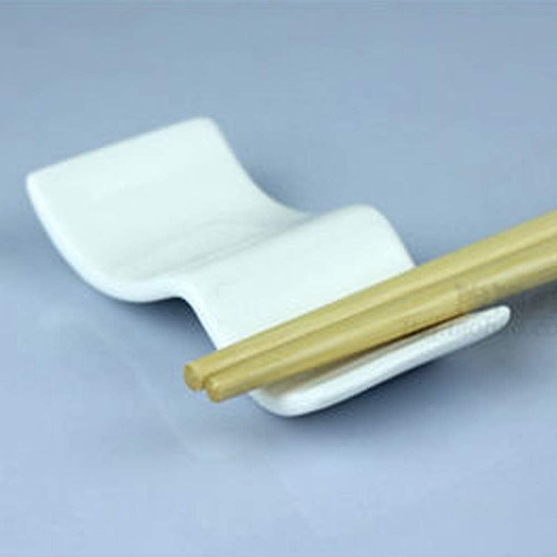 Woonsoon Ceramic Chopsticks Rest Rack Set of 6pcs,Chinese Style Dinner Spoon Stand Knife Fork Holder Porcelain Chopsticks Stand - Image 4