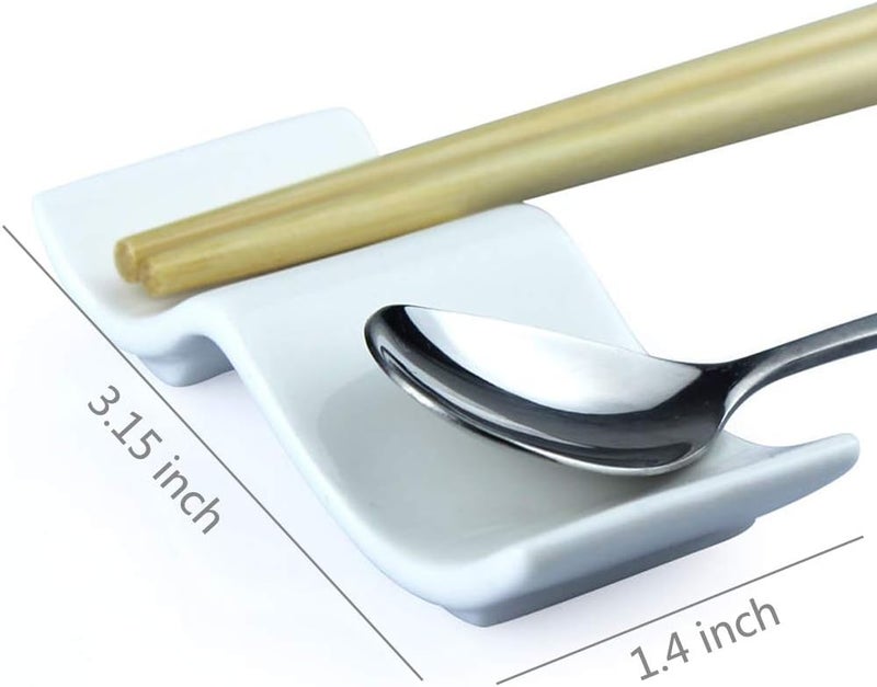 Woonsoon Ceramic Chopsticks Rest Rack Set of 6pcs,Chinese Style Dinner Spoon Stand Knife Fork Holder Porcelain Chopsticks Stand - Image 5