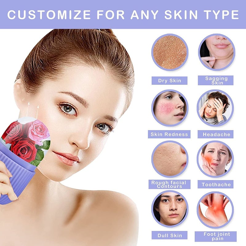 VALKYRIE Ice Roller For Face Ice Roller For Face Massager Face Ice Roller To Enhance Skin Glow Shrink Tighten Pores Puffy Eyes Acne Pimple Facial Ice Roller UnbreakableReusable FEV PINK - Image 2