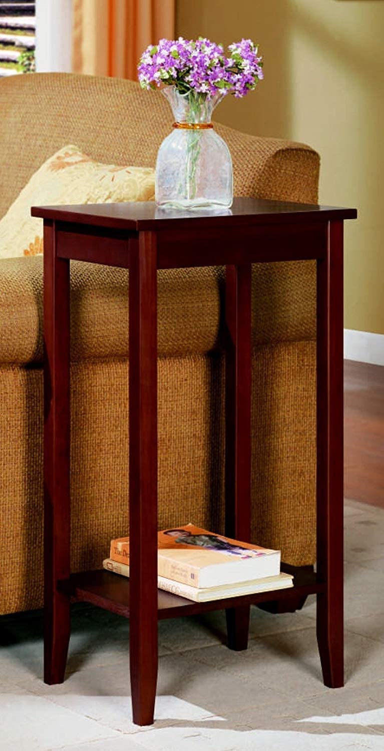 Umark Tall End Table | Long Table with Lower Self | Sheesham Wood Table for Home Decor | Natural Brown Finish - Image 2