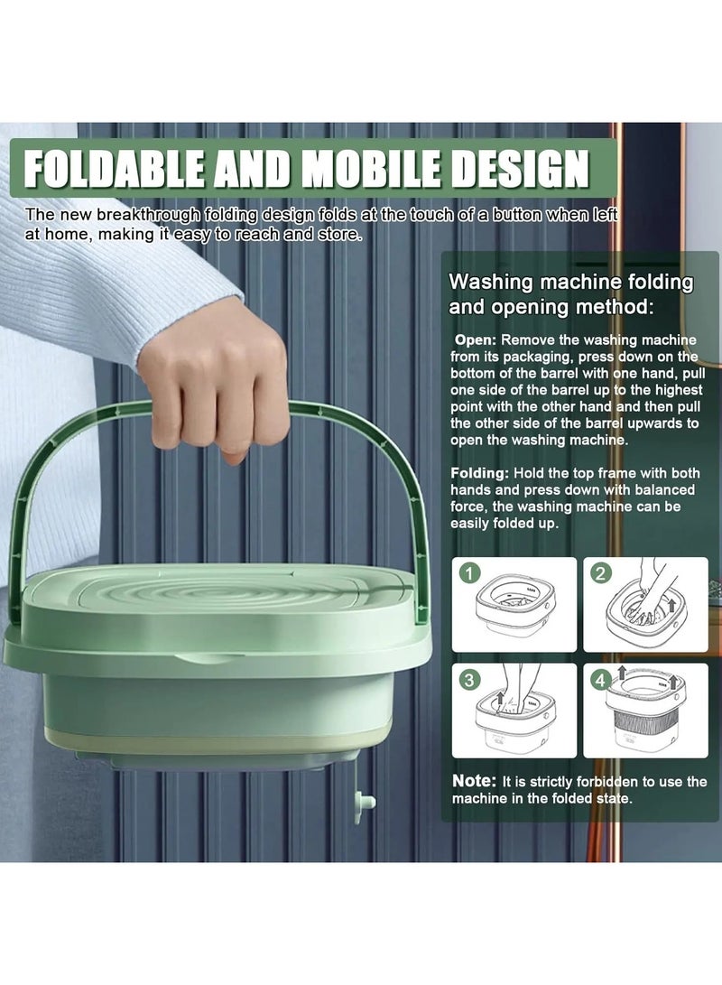 Portable Mini Foldable Washing Machine, Small Automatic Bucket, Small Household Washing Machine Suitable for Underwear Foldable, Baby Clothes Washing Machine, Suitable for Travel, Camping, College Dorm - Image 5