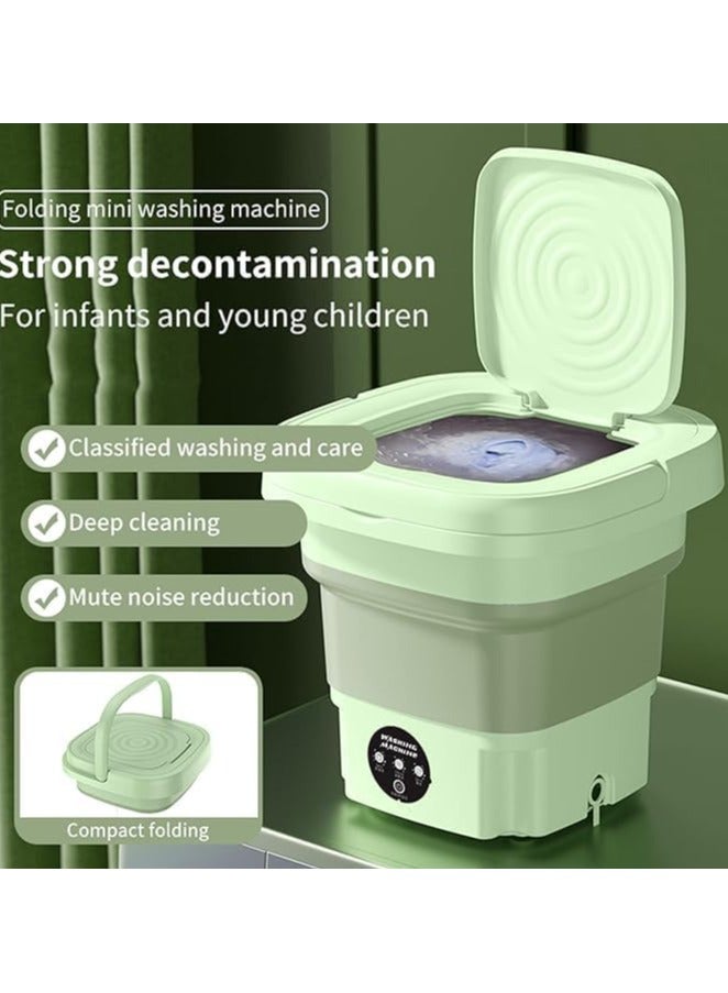 Portable Mini Foldable Washing Machine, Small Automatic Bucket, Small Household Washing Machine Suitable for Underwear Foldable, Baby Clothes Washing Machine, Suitable for Travel, Camping, College Dorm - Image 1