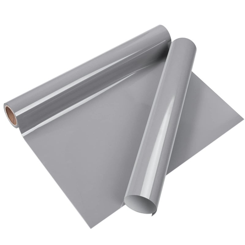 VINYL FROG Heat Transfer Vinyl Roll HTV Vinyl  12x5ft Grey Iron on Vinyl for TShirts Heat Press Vinyl for DIY Craft Designs Grey