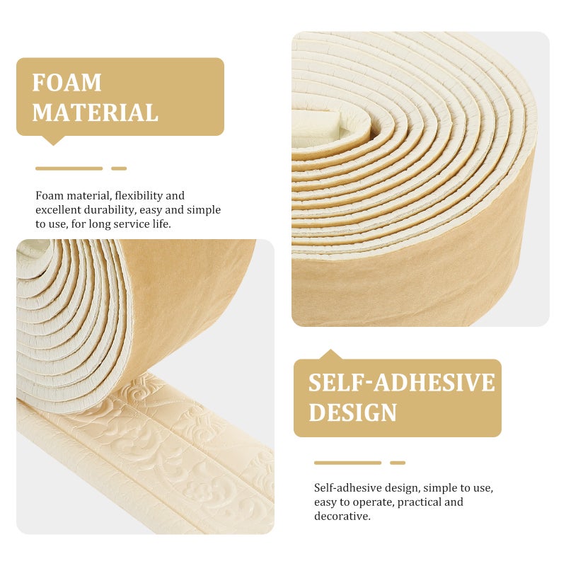 4 pcs Adhesive Molding Trim Decorative Wall Trim Wall Corner Trim Sticky Molding Trim - Image 4
