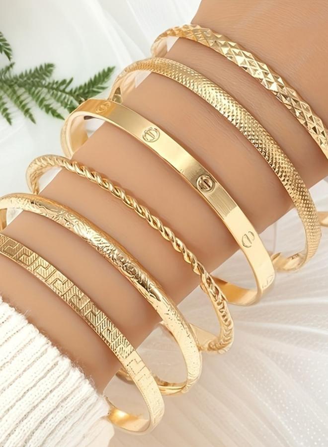 Take Two Set of 6 - Gold Assorted Bracelet - Image 1