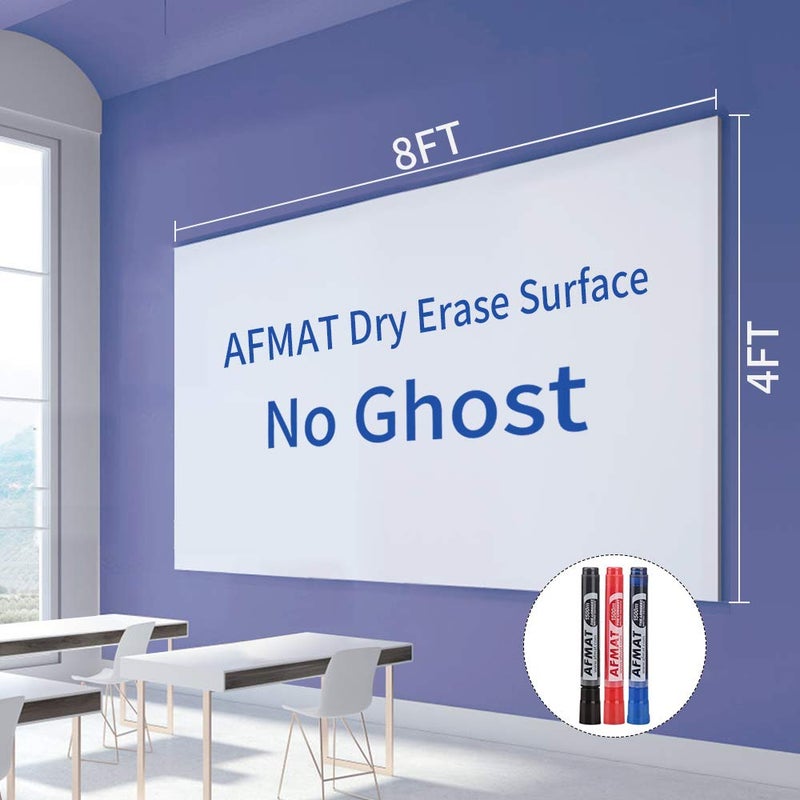 White Board Paper 8x4 ft Dry Erase White Board Sticker Peel and Stick Whiteboard Dry Erase Paper Roll with Adhesive Backing Extra Large Super Sticky No Ghost 3 Markers