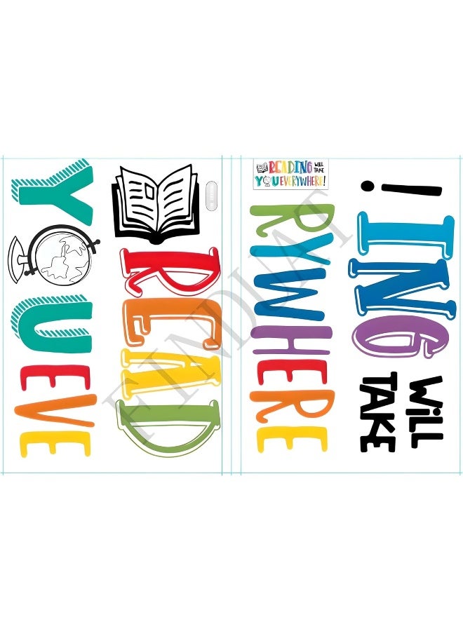 Finduat Reading Will Take You Everywhere Inspirational Quote Wall Decal Sticker - Image 3