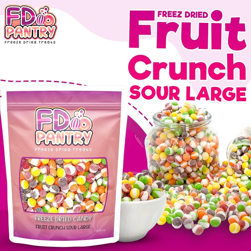 FD Pantry Fruit Crunch Sour Freeze Dried Candy Variety Pack - 16oz Assorted Sour Flavors in Resealable Pouch - Image 3