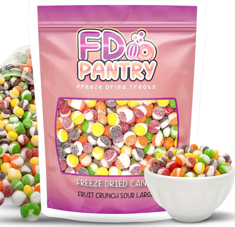 FD Pantry Fruit Crunch Sour Freeze Dried Candy Variety Pack - 16oz Assorted Sour Flavors in Resealable Pouch - Image 2
