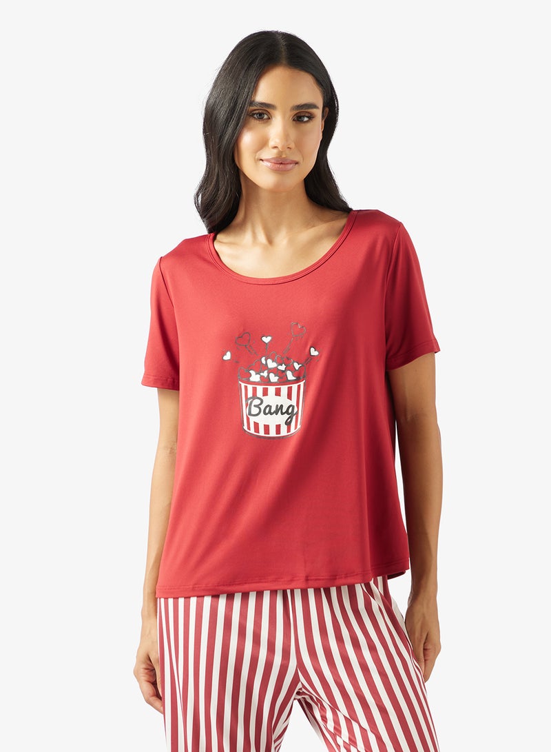 جينجر طقم بيجامة وتيشيرت برسومات - Image 3