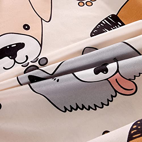 KWLOVER 2PCS Soft Fitted Sheet and Pillowcase Set - Doggy Printed Puppy Pattern Design Sheets for Kids Teens Twin Size Bed - Image 4
