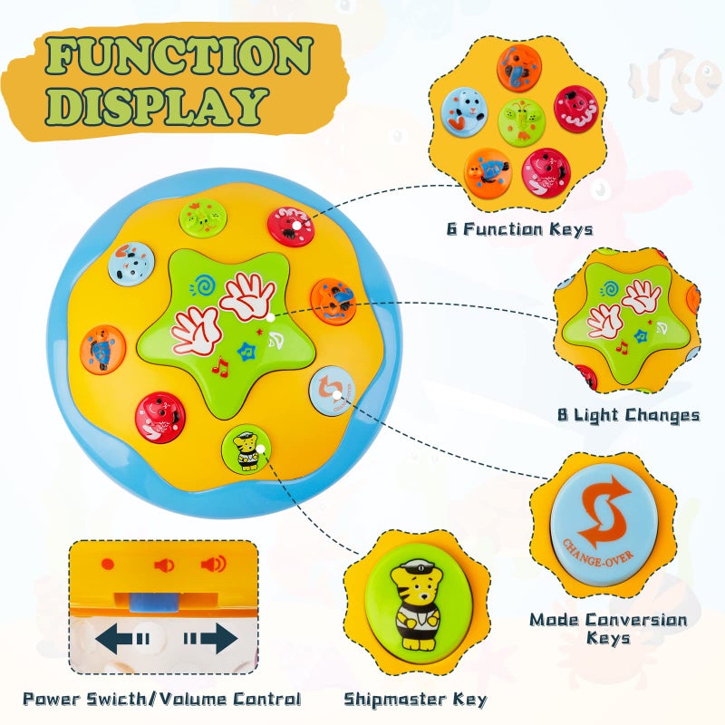 M SANMERSEN Baby Toys 6 to 12 Months - Ocean Projector Light Up Musical for 12-18 Crawling Learning Tummy Time 1 2 3 Year Old Infant Boys Girls Gifts - Image 2