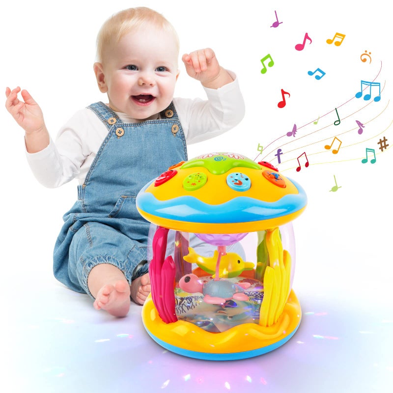 M SANMERSEN Baby Toys 6 to 12 Months - Ocean Projector Light Up Musical for 12-18 Crawling Learning Tummy Time 1 2 3 Year Old Infant Boys Girls Gifts - Image 1