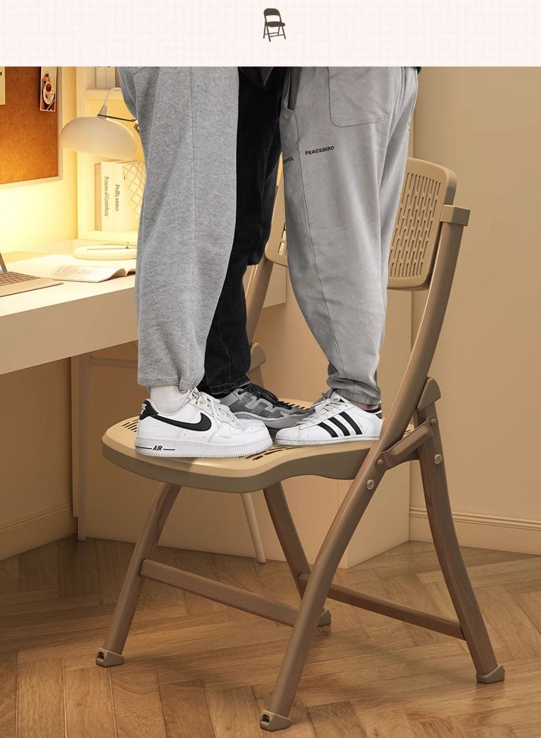 Monda Folding Chair With Reinforced Steel Frame 200kg Load-Bearing Modern Portable Backrest Chair Breathable Non-Slip Wear-Resistant Dining Chair Ideal For Home Picnics Fishing Camping - Image 3