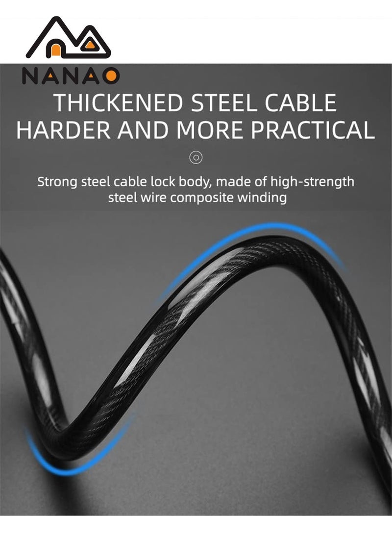 NANAO - Bike Lock, 5-Digit bicycle lock password bike lock anti-theft cable lock Coded Combination Lock, for Bicycle Stroller Scooter Electric Cycle Outdoor, 1.2M (4 Feet) - Image 1