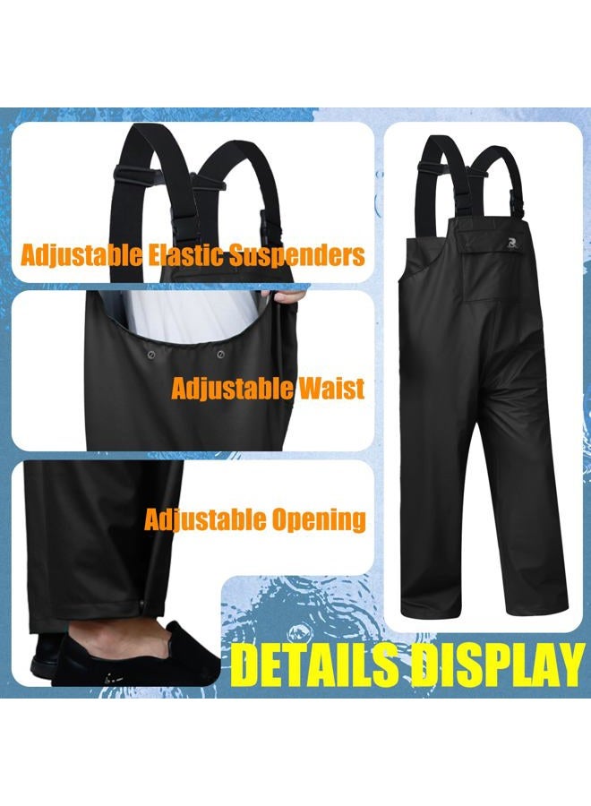 RainRider Rain Pants for Men Women Waterproof Rain Gear Bib Overalls Trousers for Fishing Hunting, Black, S - Image 3